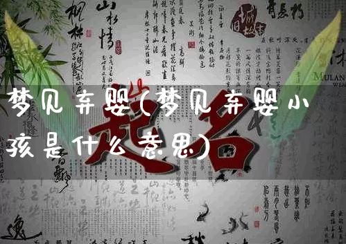 梦见弃婴(梦见弃婴小孩是什么意思)_https://www.nbtfsb.com_易经起名_第1张