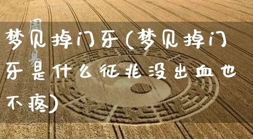 梦见掉门牙(梦见掉门牙是什么征兆没出血也不疼)_五行风水_第1张_易东行 梦见掉门牙(梦见掉门牙是什么征兆没出血也不疼)_https://www.nbtfsb.com_五行风水_第1张