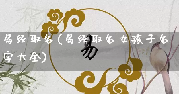 易经取名(易经取名女孩子名字大全)_https://www.nbtfsb.com_生肖星座_第1张