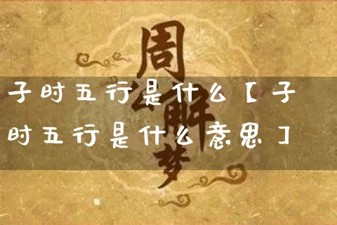 子时五行是什么【子时五行是什么意思】_https://www.nbtfsb.com_生肖星座_第1张