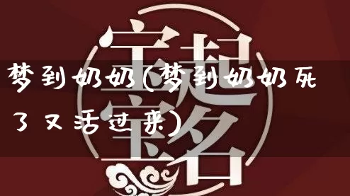 梦到奶奶(梦到奶奶死了又活过来)_https://www.nbtfsb.com_道源国学_第1张