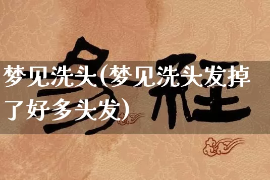 梦见洗头(梦见洗头发掉了好多头发)_五行风水_第1张_易东行 梦见洗头(梦见洗头发掉了好多头发)_https://www.nbtfsb.com_五行风水_第1张