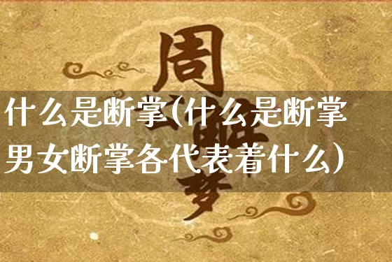 什么是断掌(什么是断掌男女断掌各代表着什么)_https://www.nbtfsb.com_五行风水_第1张