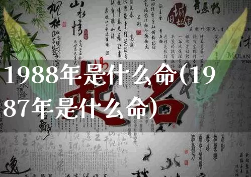 1988年是什么命(1987年是什么命)_https://www.nbtfsb.com_八字算命_第1张