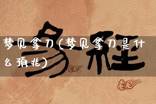 梦见拿刀(梦见拿刀是什么预兆)_https://www.nbtfsb.com_周公解梦_第1张