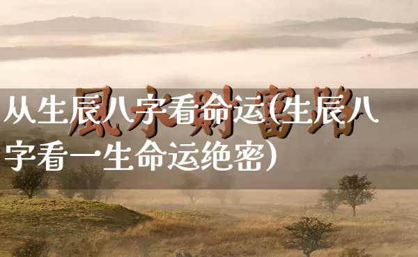 从生辰八字看命运(生辰八字看一生命运绝密)_https://www.nbtfsb.com_生肖星座_第1张