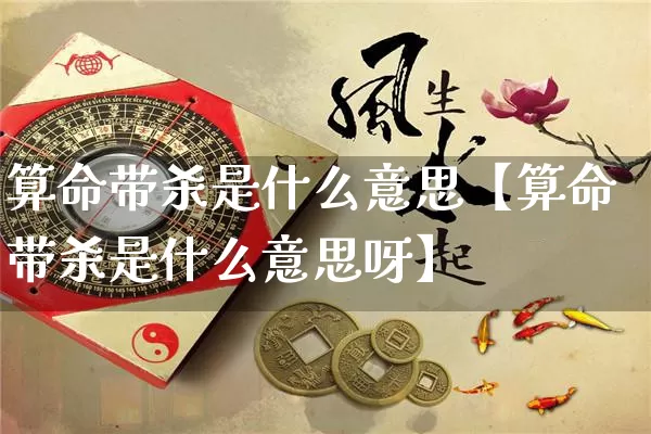 算命带杀是什么意思【算命带杀是什么意思呀】_https://www.nbtfsb.com_八字算命_第1张
