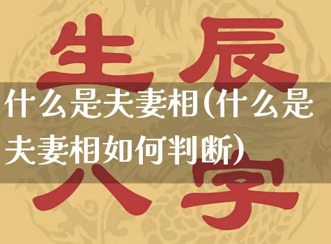 什么是夫妻相(什么是夫妻相如何判断)_周公解梦_第1张_易东行 什么是夫妻相(什么是夫妻相如何判断)_https://www.nbtfsb.com_周公解梦_第1张