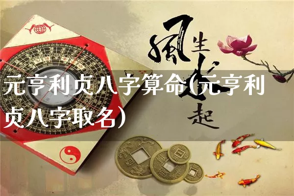 元亨利贞八字算命(元亨利贞八字取名)_https://www.nbtfsb.com_八字算命_第1张