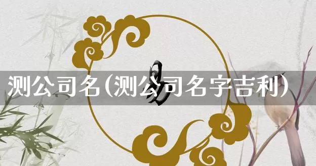 测公司名(测公司名字吉利)_https://www.nbtfsb.com_易经起名_第1张