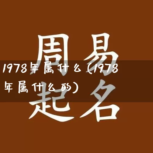 1978年属什么(1978年属什么的)_https://www.nbtfsb.com_周公解梦_第1张