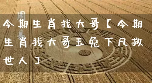 今期生肖找大哥【今期生肖找大哥玉兔下凡救世人】_https://www.nbtfsb.com_生肖星座_第1张