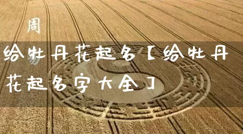 给牡丹花起名【给牡丹花起名字大全】_https://www.nbtfsb.com_道源国学_第1张