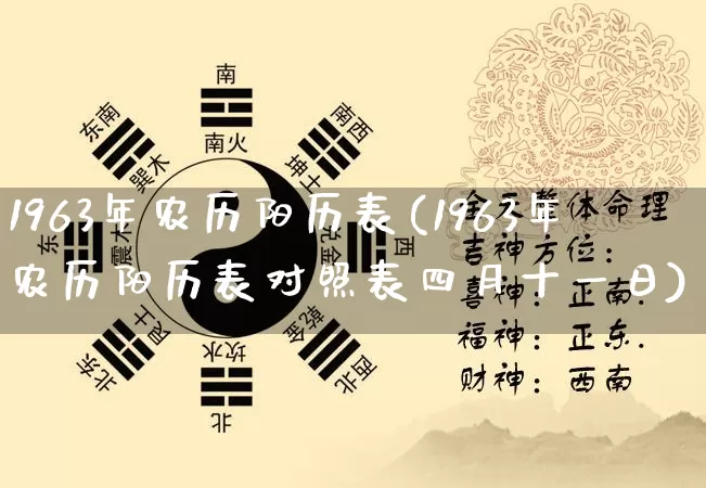 1963年农历阳历表(1963年农历阳历表对照表四月十一日)_https://www.nbtfsb.com_易经起名_第1张